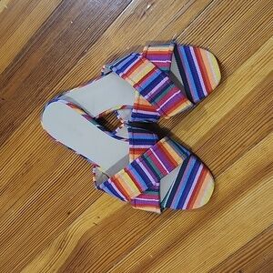 Colorful Striped J CREW  Sandals